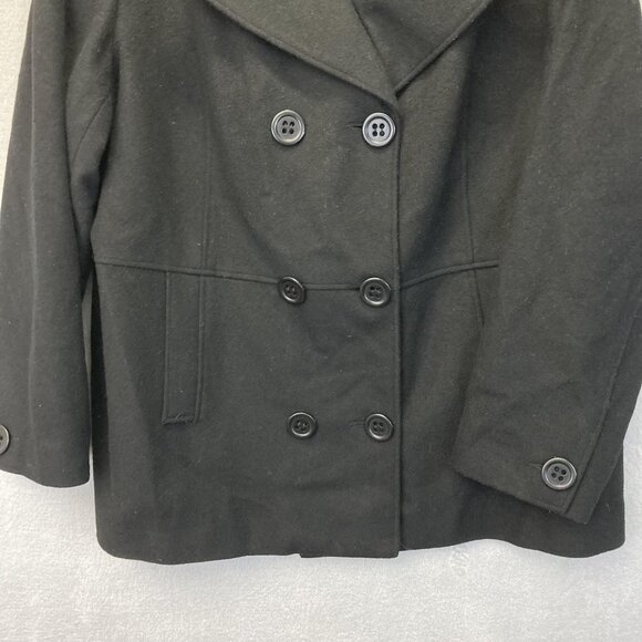 Lane Bryant Double Breasted Peacoat Womens 3X 22/24 Plus Black Wool Jacket Lined - Picture 5 of 16